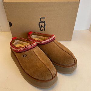 UGG Womens Tazz Chestnut Suede Platform Slippers NEW
